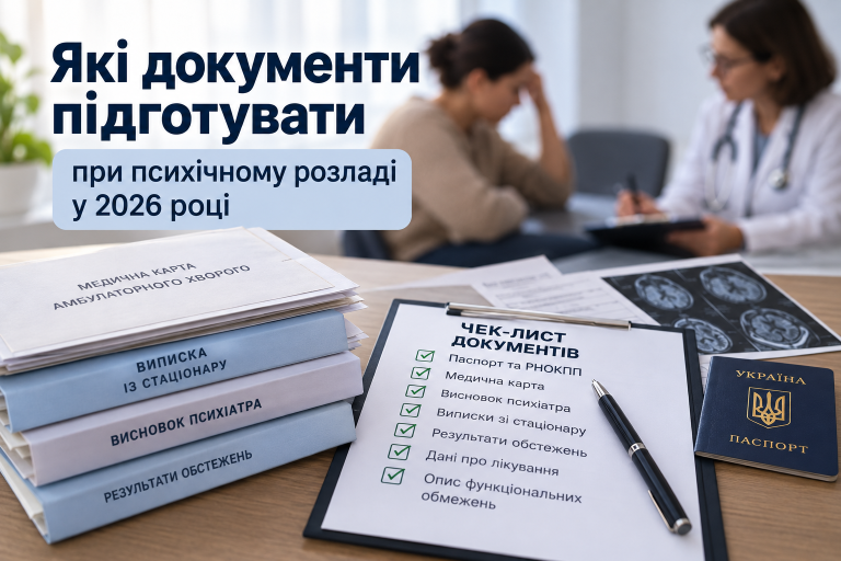 Які документи підготувати для при психічному розладі