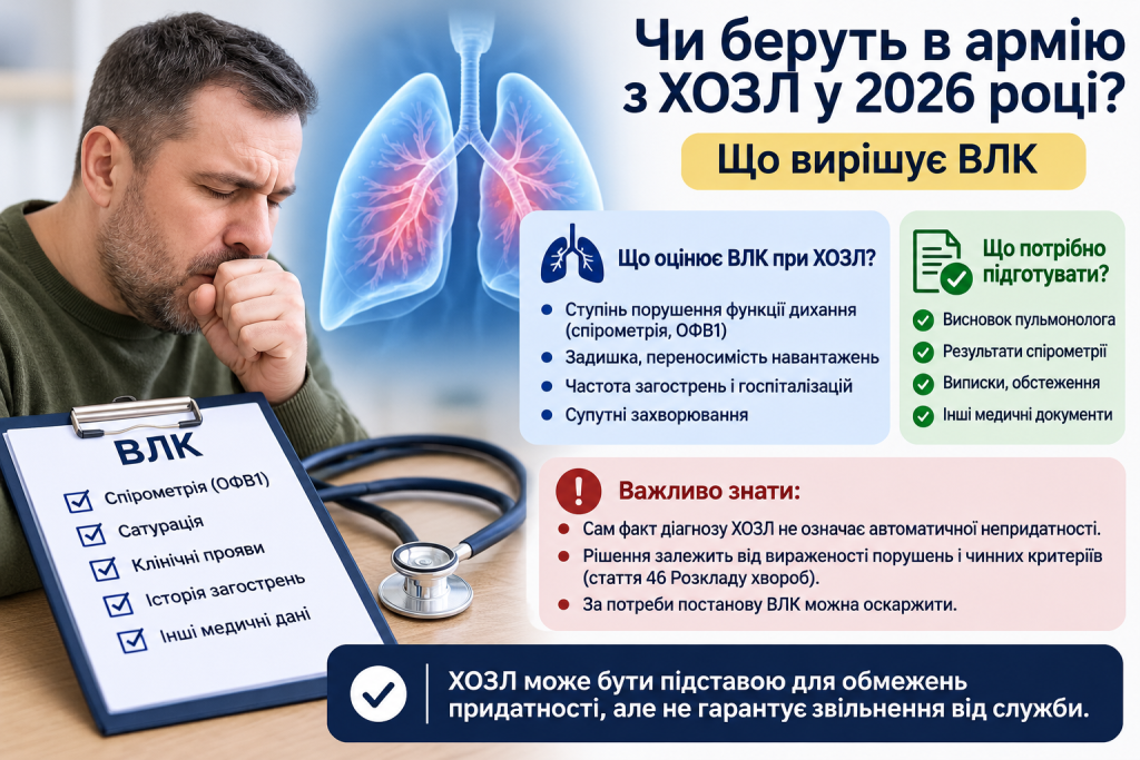 Чи беруть в армію з ХОЗЛ
