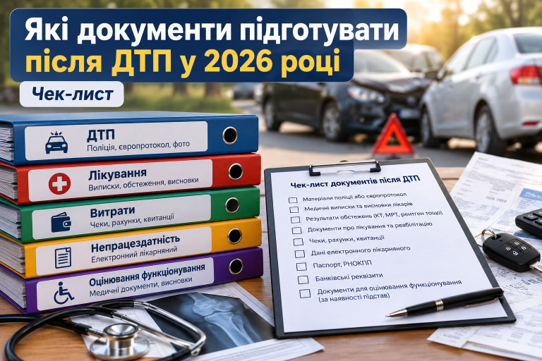 Які документи підготувати для для людини після ДТП