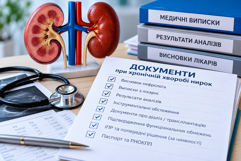 Які документи підготувати для при хронічній хворобі нирок