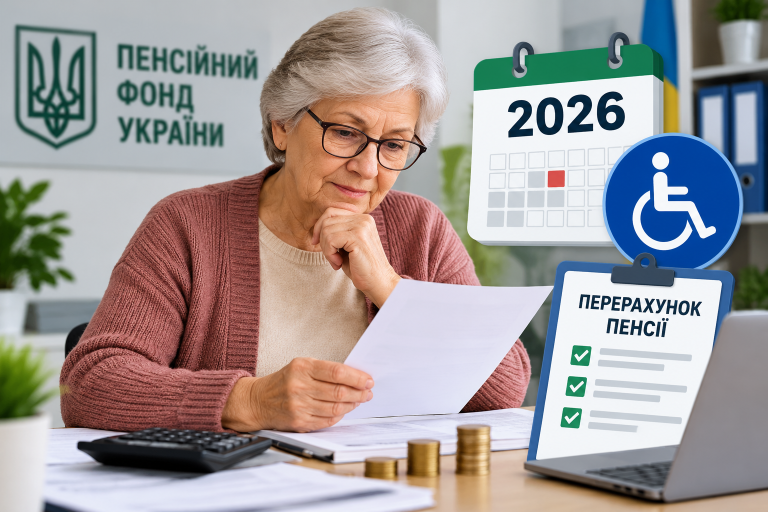 Перерахунок пенсії працюючому пенсіонеру з інвалідністю: як поновити після перерви у 2026 році Перерахунок пенсії працюючому пенсіонеру з інвалідністю