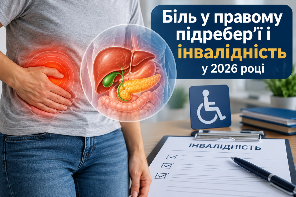Біль у правому підребер’ї і інвалідність