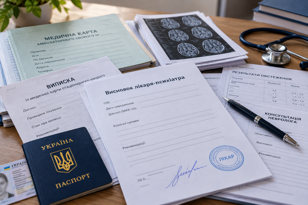 Які документи підготувати для при психічному розладі