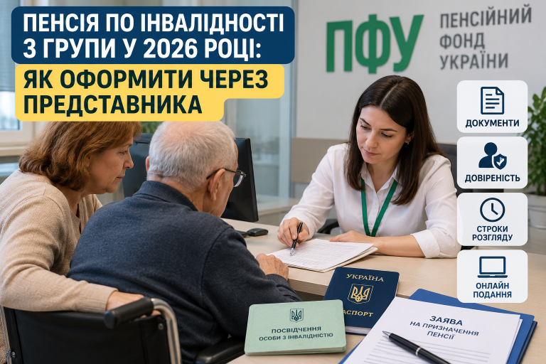 Пенсія по інвалідності 3 групи: як оформити через представника у 2026 році Пенсія по інвалідності 3 групи у 2026 році