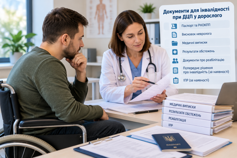 Які документи підготувати при ДЦП у дорослого: чек-лист 2026 Які документи підготувати при ДЦП